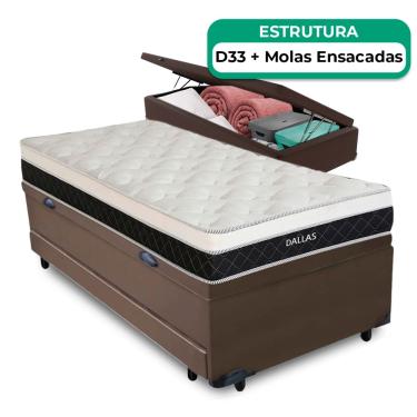 Imagem de Bicama Baú + Colchão Dallas Molas V-Store 78x188x64