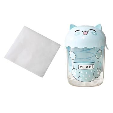 Imagem de ＫＬＫＣＭＳ Coador de iogurte grego com tampa, filtro de iogurte, tigela grande em formato de gato com jarra de malha, separador de soro para uso doméstico e, Azul