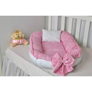 Imagem de Ninho Redutor de Berço Bebê com Almofadinha Laço Ajústavel - Alice Enx