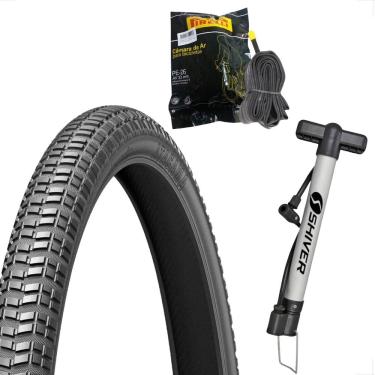 Imagem de  Pneu Levorin Atacama Aro 26 x 1.95 + Camara Pirelli bico grosso + Bombinha Bicicleta Bike Mtb Dh