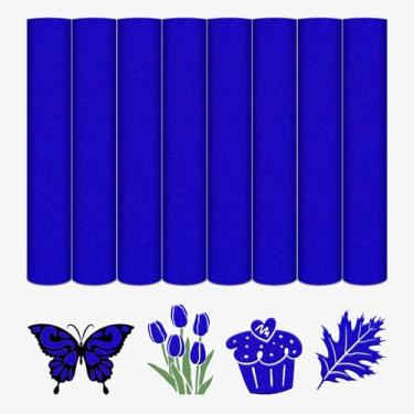 Imagem de HTVSTD Vinil De Transferência Calor Flocado - 8 Folhas 12'' X 10'' Azul Htv Egípcio Para Passar A Ferro Em Camisetas