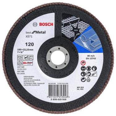 Imagem de Disco Flap Curvo 7''x7/8'' Grão 120 Zircônio para Aço Bosch - 000097