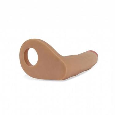 Imagem de Anel Peniano Companheiro Dupla Penetração 14cm Cor:Bege