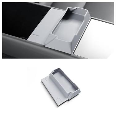 Imagem de STAMOO Para Tesla Model Y Launch/Juniper 2025 console central apoio de braço caixa de armazenamento bandeja de óculos organizador acessórios interiores de carro (cinza)