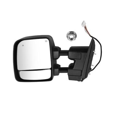 Imagem de Uritue Espelho de reboque do lado esquerdo do motorista serve para Nissan Titan 2017-2023 2016-2023 Titan XD Power Glass Adjustment Power Power Aquecido com luz de seta Suporte BSM 11 pinos 963029FT1E