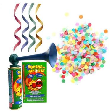 Imagem de Kit Carnaval Decoração Confetes Serpentina e Buzina - Extra Festas