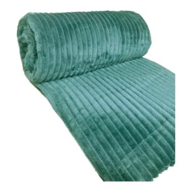 Imagem de Manta Super King Microfibra 2,80m x 2,50m Coberta Cobertor Grosso Felpudo(Verde Canelada)