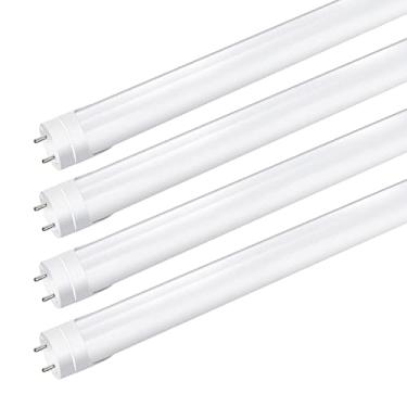 Imagem de Tubo de luz LightingWill LED T8 2FT, branco quente 3000K-3500K, desvio de lastro alimentado de extremidade dupla, 1000 lúmens 10W (equivalente a fluorescente de 24W), capa fosca, acessórios de tubo de iluminação AC85-265V, pacote com 4