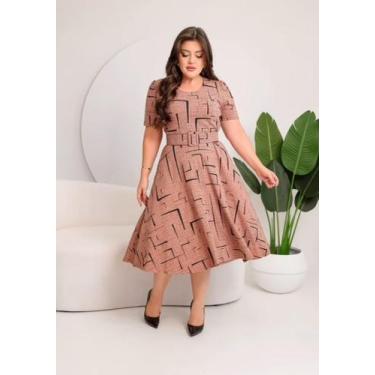 Imagem de Vestido Max Mídi Godê Com Cinto Moda Evangélica - N.M Moda Evangélica,