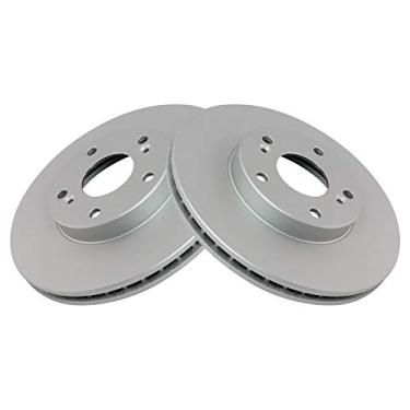 Imagem de TRQ Conjunto de par de rotores de freio a disco dianteiro para Honda Accord 1998-2012 / Honda Civic 2006-2017 / Honda Element 2003-2011 / Acura ILX 2014-2015