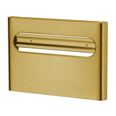 Imagem de Stardrix Dispensador de tampa de assento de vaso sanitário de aço inoxidável escovado fino – Suporte de parede de designer com bordas curvas e grande capacidade para capas simples ou dobradas, visual