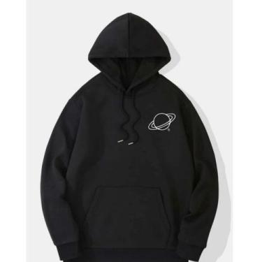 Imagem de Moletom Canguru Unissex Com Capuz Algodão Flanelado Feminino e Masculi