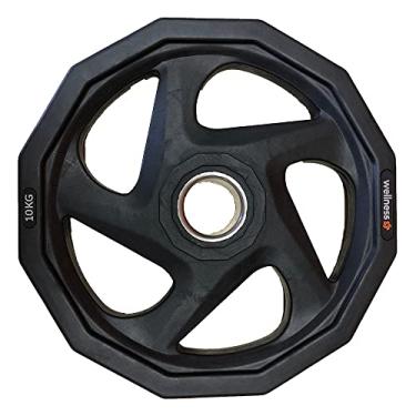 Imagem de Anilha Olímpica Rubber com 5 furos de 10kg Wellness - WK012