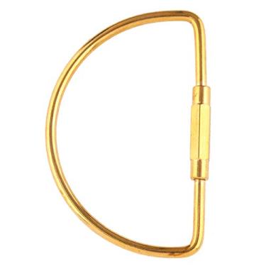 Imagem de Mosquetão Com Trava de Parafuso de Latão, Gancho para Chaveiro para DIY, Mais Fácil de Usar, Multiuso, ótimo Acessório para Uso Diário (Forma D 58mm)