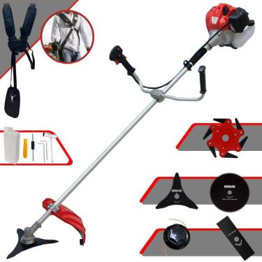 Imagem de Podador de Grama À Gasolina Anmax CG430P-TB 43cc 2HP 9.000rpm Completa Com Carretel + Faca 2 Pontas + Faca 3 Pontas + Faca 6 Pontas + Disco 80 Dentes
