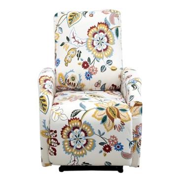 Imagem de GOSTADY Capas para cadeira reclinável, 4 peças, impermeável, pequena, reclinável, capa reclinável elástica para cadeira reclinável Lazyboy com bolso de armazenamento, protetor de móveis para sala de