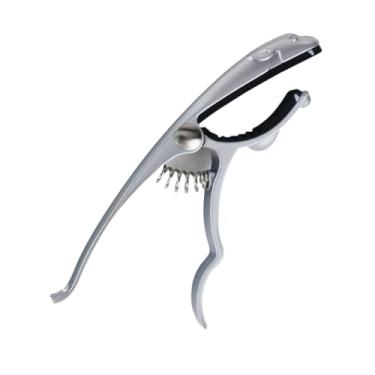 Imagem de Colaxi Capotraste de guitarra em formato de leopardo, elegante, portátil, fácil de usar, acessório profissional prático para guitarra, liga de zinco, Prata