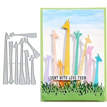 Imagem de Conjunto de 8 peças com moldura de girafa animal, moldes de metal, estêncis, cartões, papel, artesanato, faça você mesmo, matrizes de corte, álbum em relevo, matrizes de papel para fazer cartões