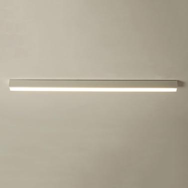 Imagem de E Minimalista Led Luz De Teto Linear Moderno Corredor Flush Mount Barra De Luz De Teto Metal Preto Longa Tira Luminária De Iluminação Branca Luz De Teto De Escritório Para Casa Cozinha Ilha
