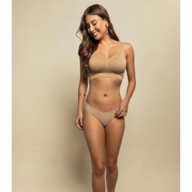Imagem de Calcinha Tanga Corte A Laser Basic Pro Bege, G, Bege