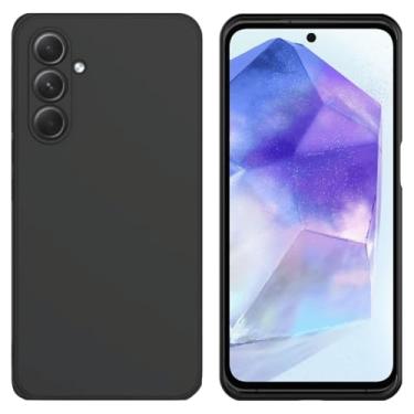 Imagem de Capa Capinha Case Premium Anti Impacto Aveludada Preta com Proteção de Câmera para Samsung Galaxy A35