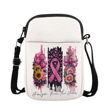 Imagem de WSNANG Presente de conscientização do câncer de mama fita rosa borboleta bolsa transversal presentes guerreiro câncer de mama, Peito Cb, Moderno