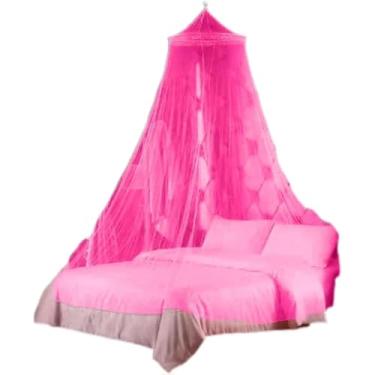Imagem de Mosquiteiro Cortinado Renda Filó Serve Para Cama Casal e Queen-Adequado para quartos e acampamentos ao ar livre(Rosa)