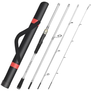 Imagem de THKFISH Varas De Pesca Viagem, Vara Giratória 4 Peças Com Bolsa, Fibra Carbono Leve E Ultraportátil 6 A 7,87 Pés Para Truta, Robalo, Salmão, Peixe-Lua