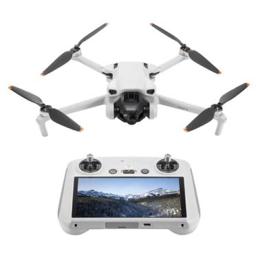 Imagem de DJI Mini 3 (DJI RC), 3 drones mecânicos leves com câmera para adultos 4K, tempo de voo de 38 minutos, transmissão de vídeo de até 10 km, disparo vertical, retorno automático por GPS integrado