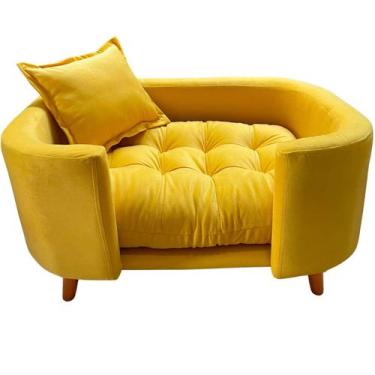 Imagem de Sofá Caminha Pet Luxo em Sued Premium - Sua Casa Decor, Amarelo