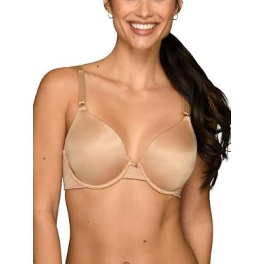 Imagem de Vanity Fair Sutiã feminino com cobertura total e suave nas costas, tecido elástico em 4 direções, bojos levemente forrados até DD, Arame - Totalmente bronzeado, 36D