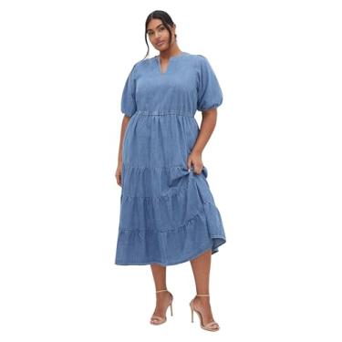 Imagem de City Chic Vestido feminino plus size - agosto, Lavagem leve, 50