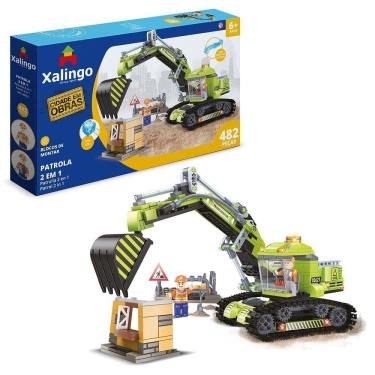 Imagem de Blocos De Montar Cidade Em Obras Patrola 2 Em 1 482 Peças