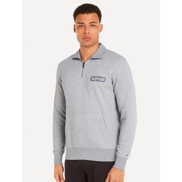 Imagem de Moletom Tommy Hilfiger Masculino Track Graphic Half Zip Cinza Mescla-Masculino