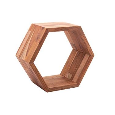 Imagem de Nicho de Parede Em Madeira Teca 30,5x13x26cm - Woodart