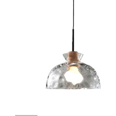 Imagem de Luz Pendente De Vidro Soprada à Mão Sombra De Vidro Martelado Transparente Lustre De Teto Pendurado Moderno Com Cabo Ajustável Para Corredor Corredor Quarto, B