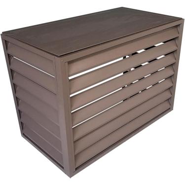 Imagem de Rack De Ar Condicionado, Tela De Cerca De Ar Condicionado De Alumínio, Rack De Exposição De Plantas Ao Ar Livre, Suporte De Flores Com Venezianas, Pl, Brown, 100 * 50 * 70cm/40 * 20 * 28in