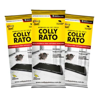 Imagem de 12 Pacotes Armadilha Adesiva Colly – Placa Super Colante para Rato Roedores e Insetos