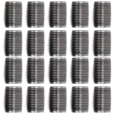 Imagem de Ironwerks Designs Acessórios para tubos de ferro de decoração industrial de 1/5.1 cm x Close - Acabamento com jato de areia, bico de tubo roscado, prateleiras de tubos pernas de mesa industrial -