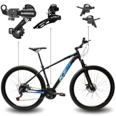 Imagem de Bicicleta Aro 29 KSW XLT 100 21 Marchas Shimano Quadro Alumínio Freio Hidráulico MTB (Preto Azul, 19)