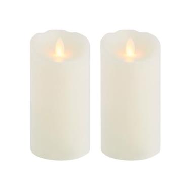Imagem de Mikasa Velas realistas de cera sem chama, velas de LED com controle remoto, velas brancas requintadas para casamento, decorações de Natal e todos os dias, conjunto de 2 7 x 15 cm