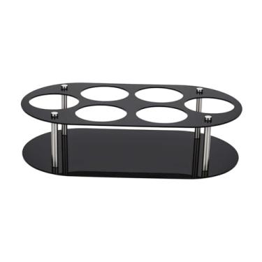 Imagem de IEUDNS Organizador de garrafas de água, suporte de acrílico para copos, organizador de copos para armários de 20, 30 onças, mesa, despensa, Preto