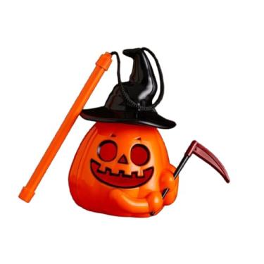 Imagem de Generic Lanterna de abóbora de Halloween, luminária portátil de abóbora iluminada para crianças, para lareira, cozinha, jardim, sala de jantar infantil, com Foice