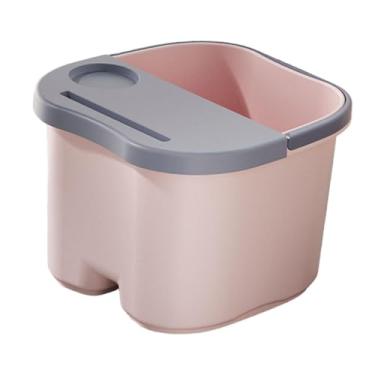 Imagem de Zialofi Bacia para pedicure, banheira de imersão para dormitório doméstico, portátil, leve, para adultos, com alça, pedicure doméstico, banheira para banho de, Rosa