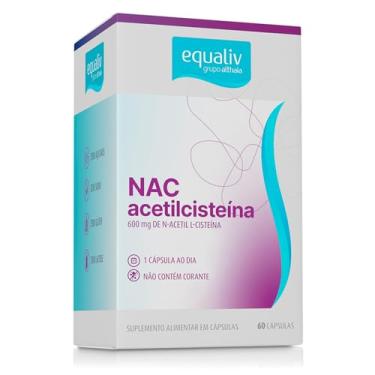 Imagem de EQUALIV NAC Acetilcisteína - Suplemento Alimentar em Cápsulas - Equilíbrio e Saúde - Zero Glúten, Lactose, Corante e Açúcar - Frasco 60 Cápsulas