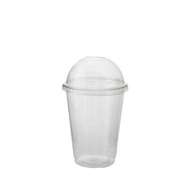 Imagem de Copo Milkshake Transparentes Bolha Com Tampa Furo De 330 Ml