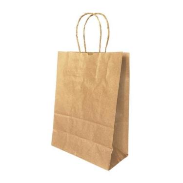 Imagem de Kit 10 Sacola De Papel Kraft Natural Embalagem 24X10X33Cm - Db