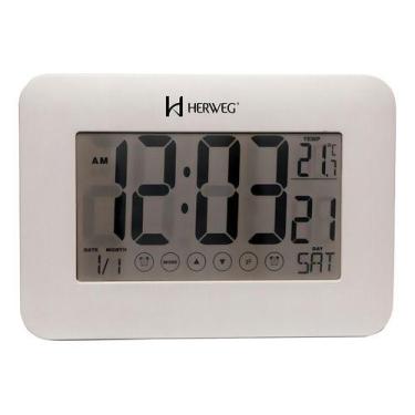 Imagem de Relogio despertador herweg 2983-021 branco, BRANCO