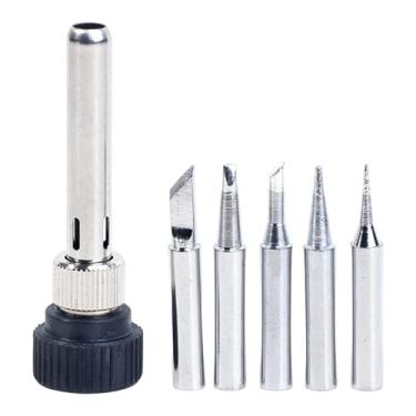 Imagem de KiBcsLic Kit de 5 pontas de ferro de solda com base de cobre compatível com estação de solda 936 (i, B, K, 3C, 2.4D)