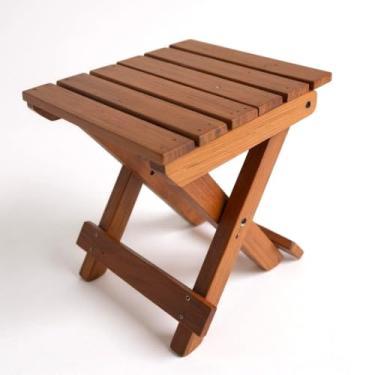 Imagem de Banqueta Maleta Reforçada em Madeira Eucalipto Dobrável Preebel